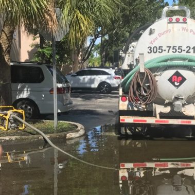 water pumping from roads